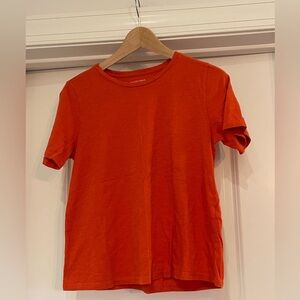 Eileen Fisher Orange Short Sleeve Tee 100% Organic Cotton